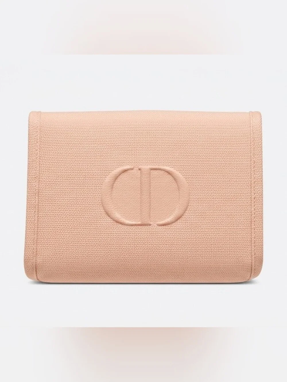 Dior Beauté Pink Cosmetic Pouch – Embossed CD Logo Makeup Bag